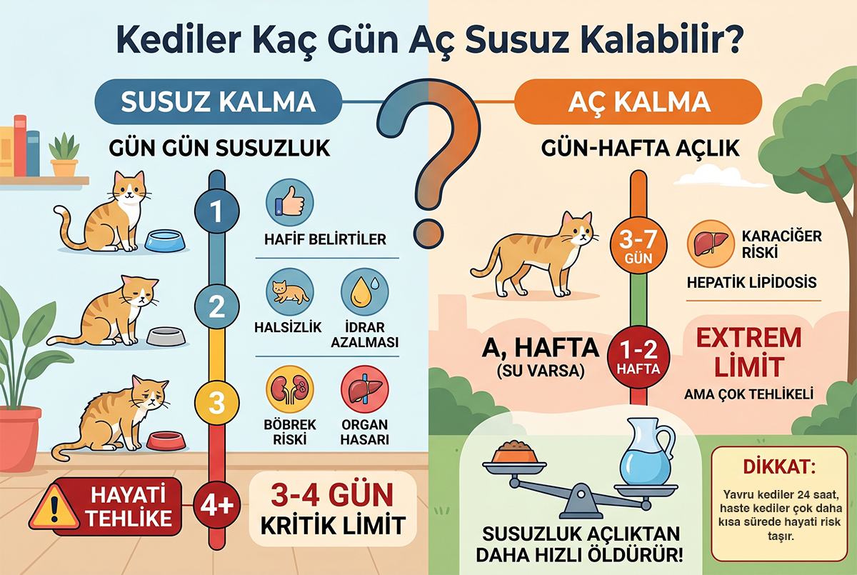 Kediler Kaç Gün Aç Susuz Kalabilir?